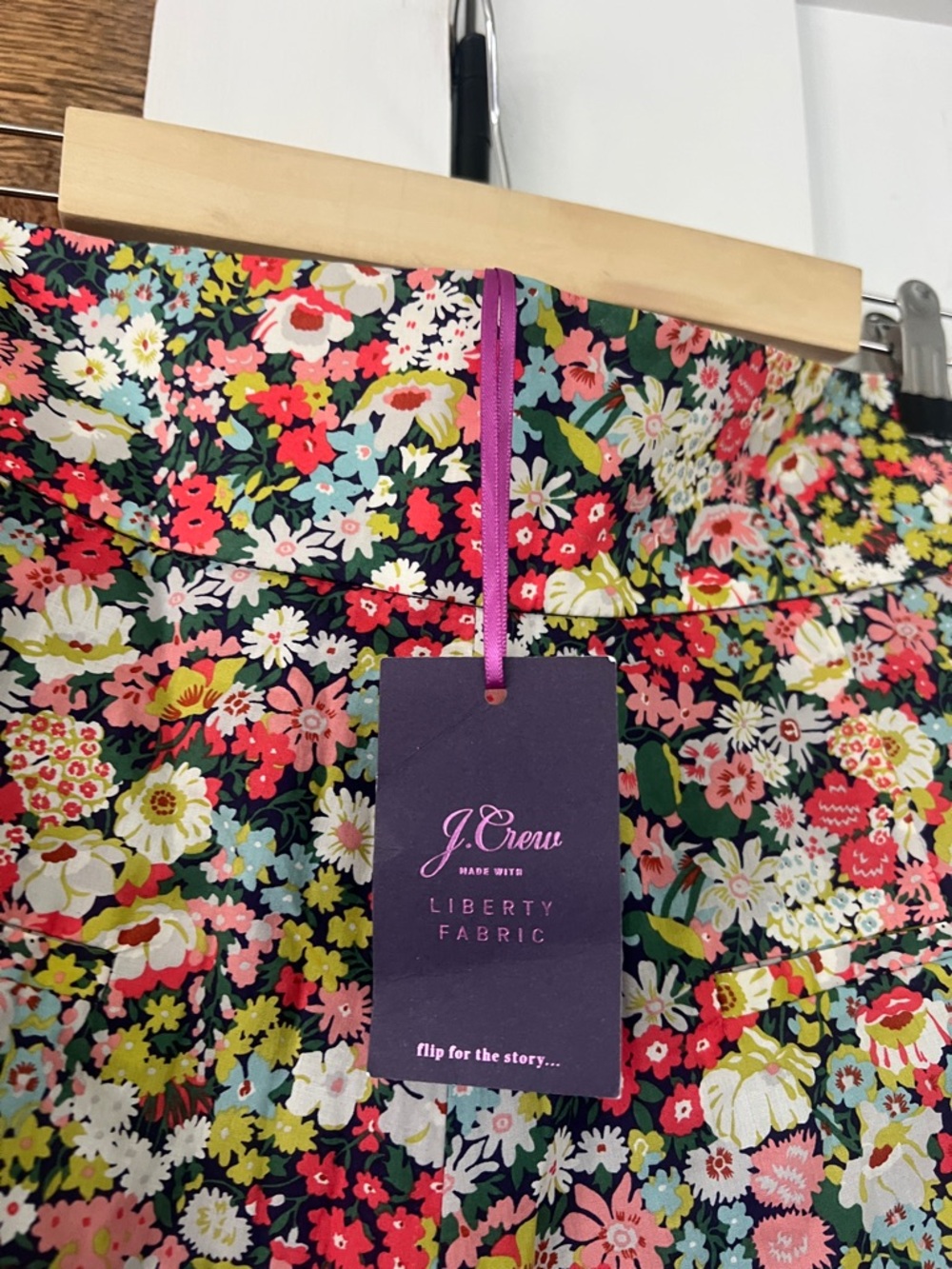 NWT J.Crew Liberty Fabrics Thorpe Floral High Rise Tie Waist Shorts Size 12 - Picture 6 of 6